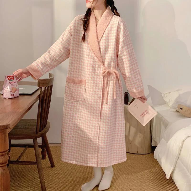 Pyjama de maternité thermique doux pour femme, chemise de nuit ample pour allaitement, robe de nuit 