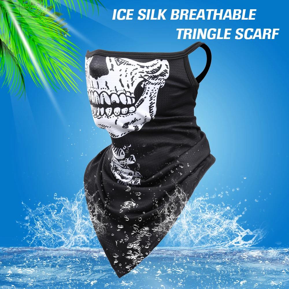 Bandana d'été tête de mort 3D pour hommes et femmes, écharpe triangle, cyclisme, randonnée, chasse, 