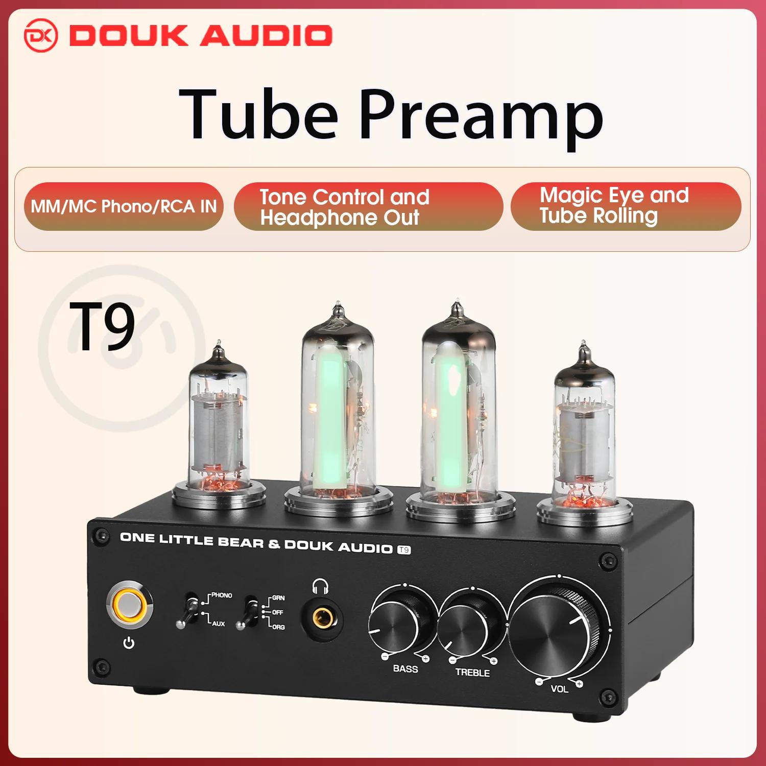 Douk Audio T9 Mini 6E2 préamplificateur à Tube sous vide Audio stéréo MM/MC Phono scène platine préa