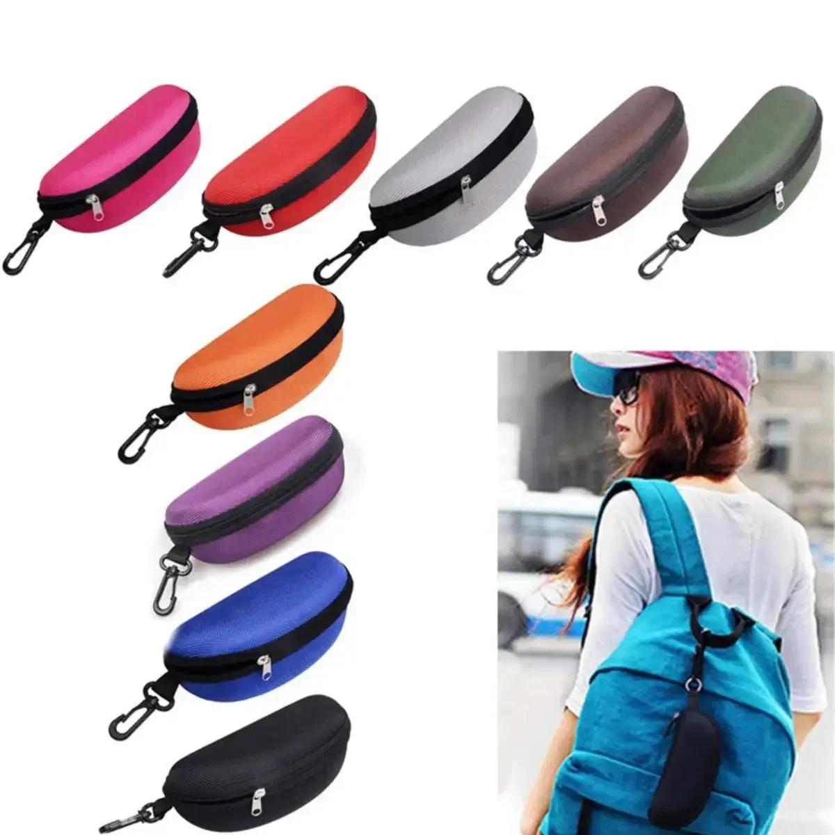 Étui à lunettes de soleil portable, 1 pièce, en tissu Oxford, rigide, en EVA, avec fermeture éclair,