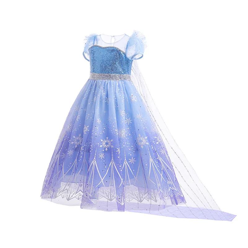 Robe de princesse Elsa pour fille, tenue de cosplay lumineuse pour Halloween, déguisement Frozen pou