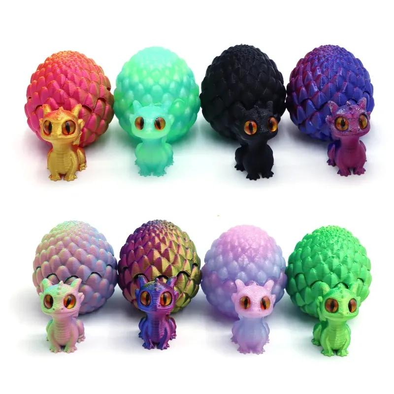 Mini Dragon imprimé en 3D avec œufs, pour la décoration de la maison, petit œuf de Dragon, jouet pou