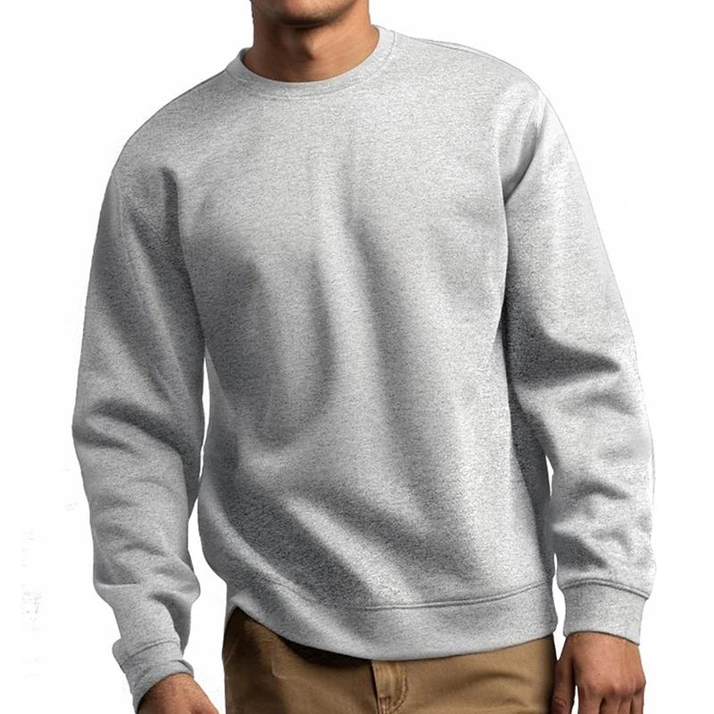 Sweat-shirt basique col rond homme et femme - Pull chaud doublé polaire printemps-automne