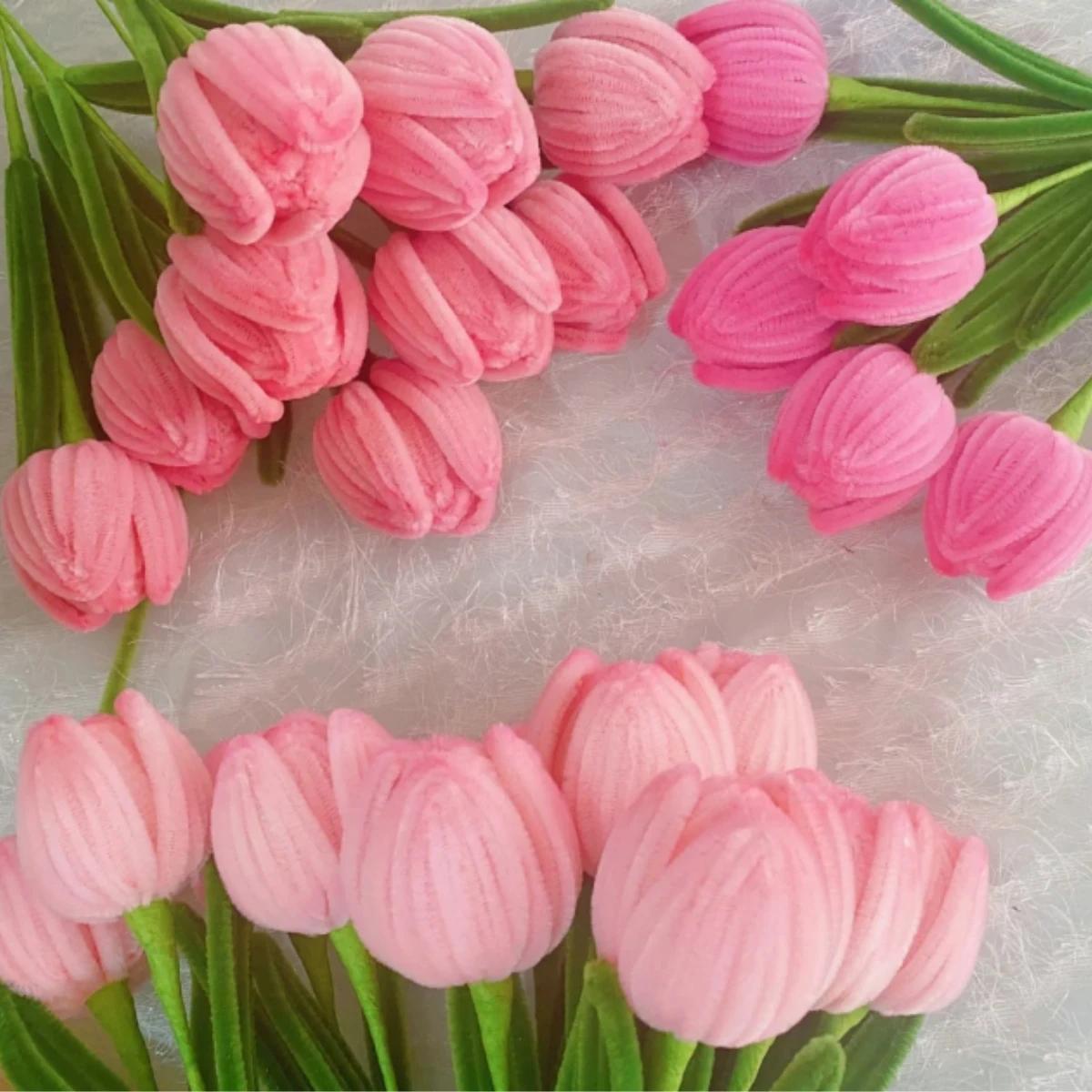 Nettoyeurs de tuyaux de la série Rose, tige en chenille, nettoyeurs de tuyaux artisanaux, Léon, fête