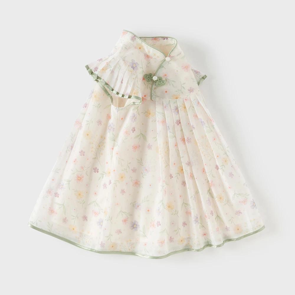Robe de princesse d'été pour enfants Dave Bella, robe à fleurs à manches courtes pour filles, style 