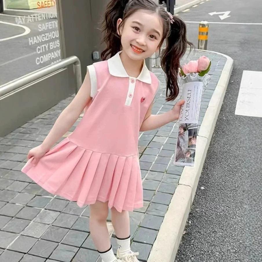 2025 enfants robe printemps été col rabattu enfants vêtements mode enfant en bas âge bébé filles vêt