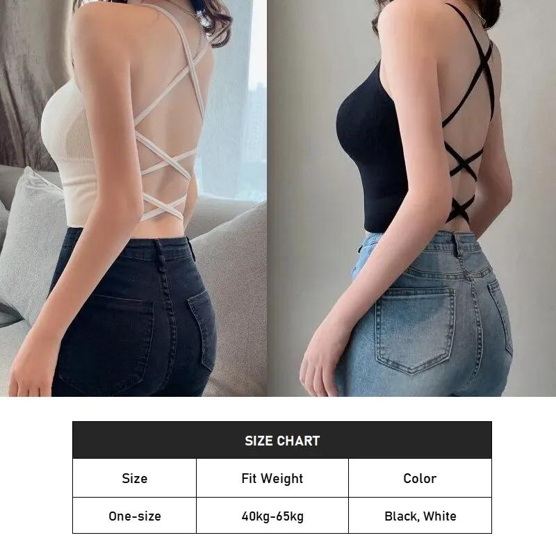 Soutien-gorge Push-Up respirant à bretelles croisées pour femme, haut court de sport, yoga et fitnes