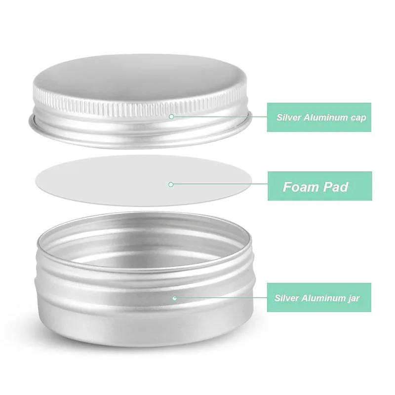 50 pièces 5g 10g 15g 20g 30g 50g 60g 80g 100g pots en aluminium étain métal vide cosmétique soins du