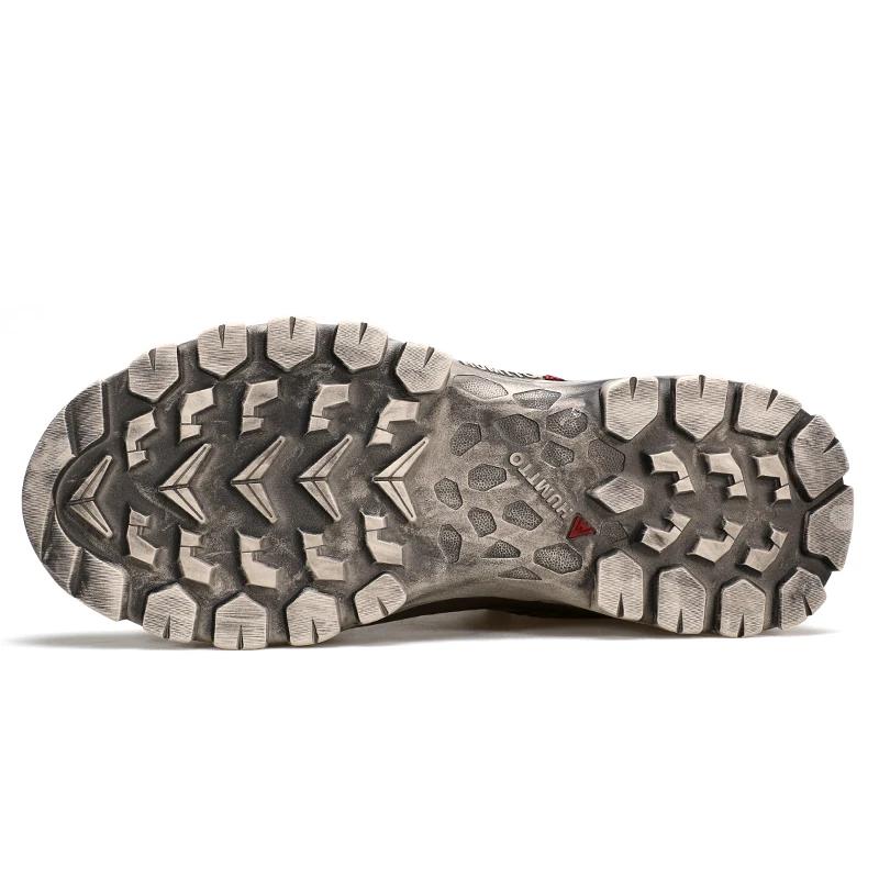 HUMTTO-Chaussures de randonnée en cuir pour hommes, bottes de trekking en plein air, baskets de spor