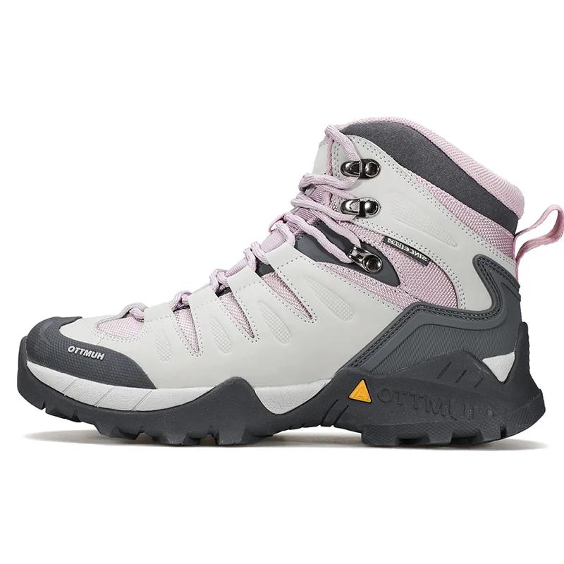HUMTTO-Bottes de randonnée en cuir non ald pour femmes, chaussures de sport, baskets de sécurité en 