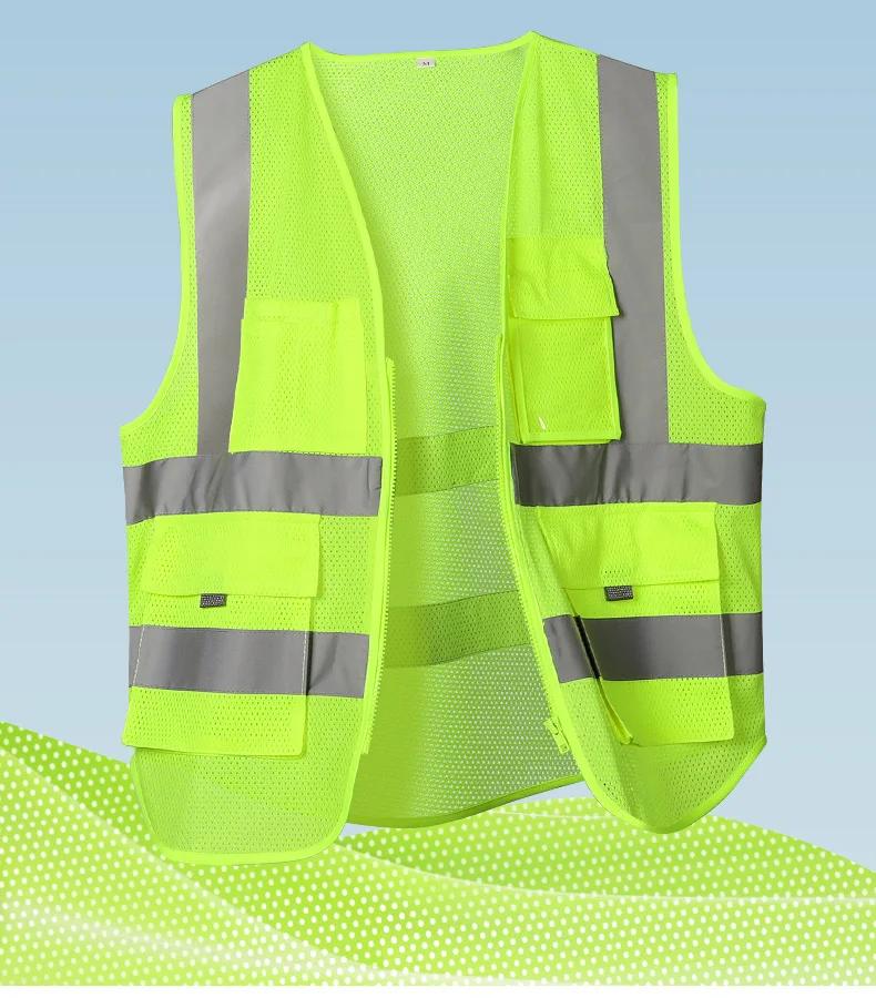 Gilet réfléchissant de travail de sécurité haute visibilité, vêtements de cyclisme en plein air pers