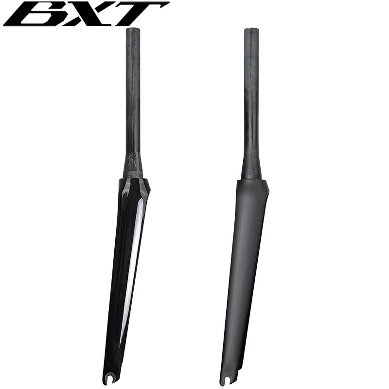 Fourche de vélo de route entièrement en carbone BXT, fourche de frein 700C V, QR 100x9mm, tube coniq