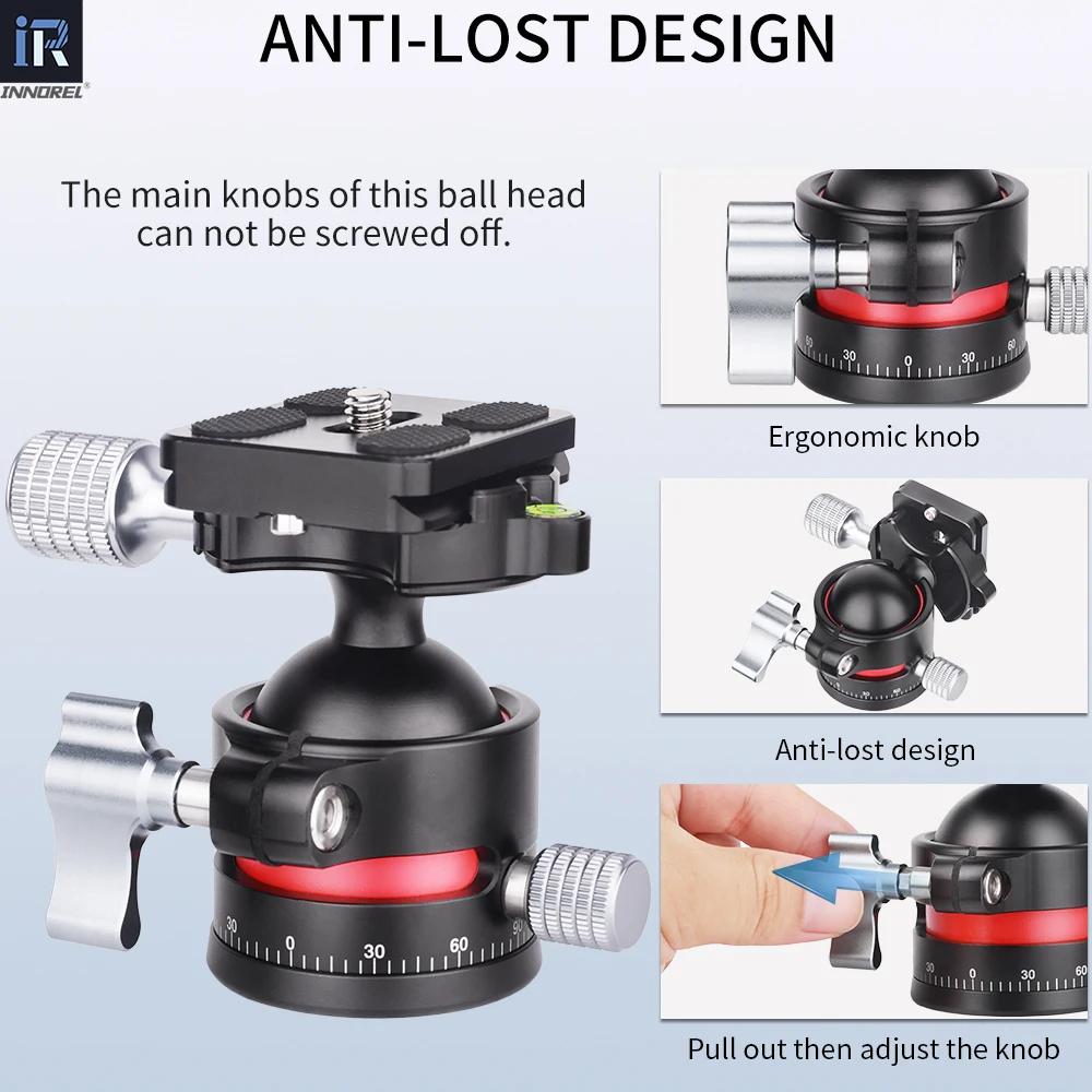 INNOREL C36 Rotule à profil bas 36 mm CNC Métal 360 °   Tête de trépied d'appareil photo panoramique