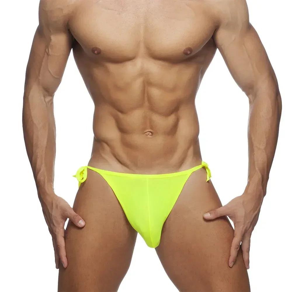Maillot de bain taille basse pour homme, string bikini sexy, culotte de plage, sous-vêtement de surf