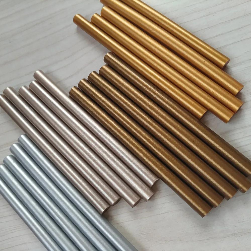 Bâtons de colle thermofusible couleur métal Antique, barres en Silicone pour pistolet doré/argenté/C