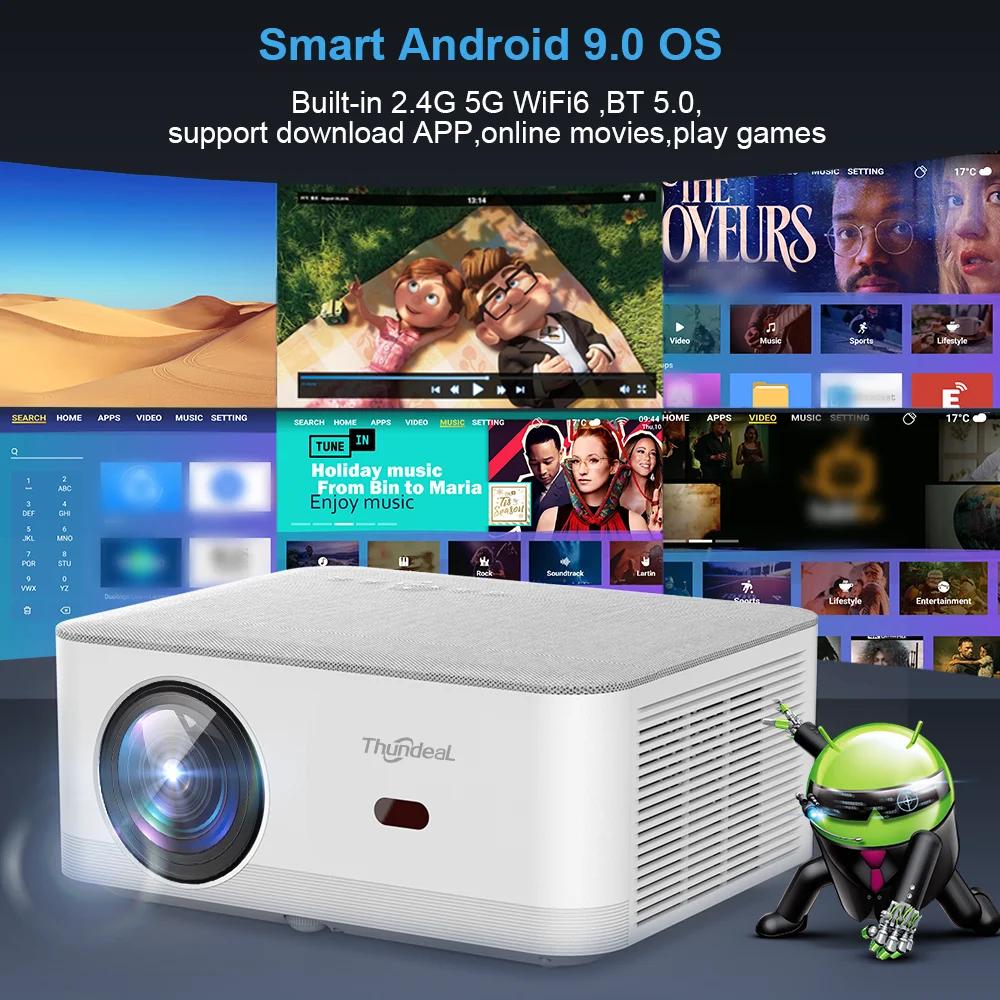 Mini projecteur portable ThundeaL TD92 Pro FHD 1080P Full HD Beam 4K Vidéo WiFi Projecteur Android T
