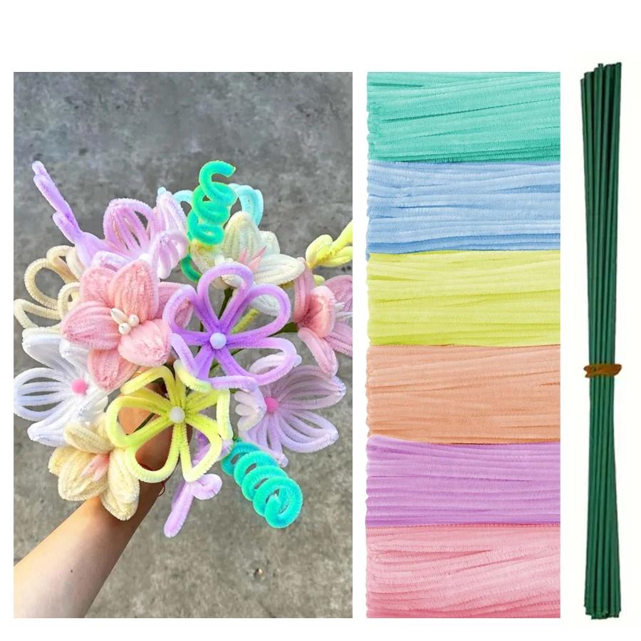 500/600 pièces nettoyeurs de tuyaux tiges de Chenille 12 pouces fournitures artisanales en vrac pour