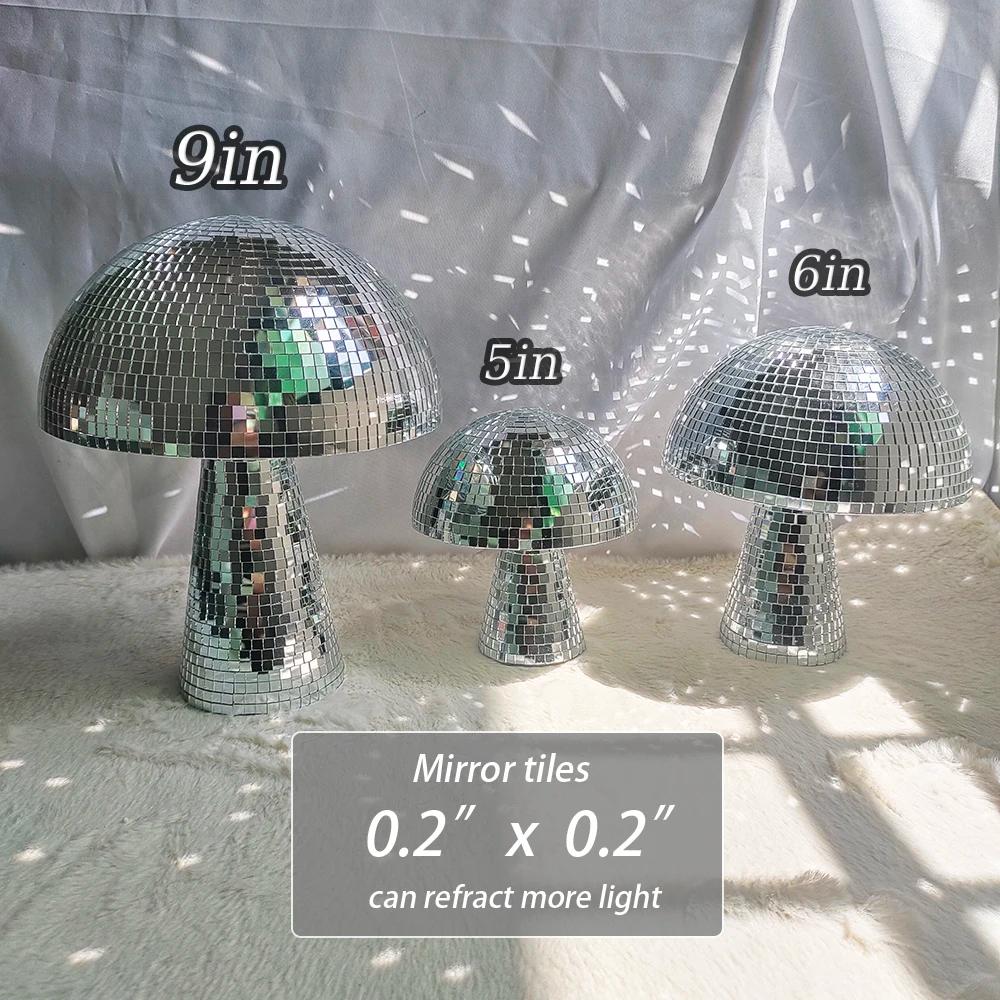 Boule Disco champignon pour décorations pour la maison décor de fête miroir boule Disco forme champi