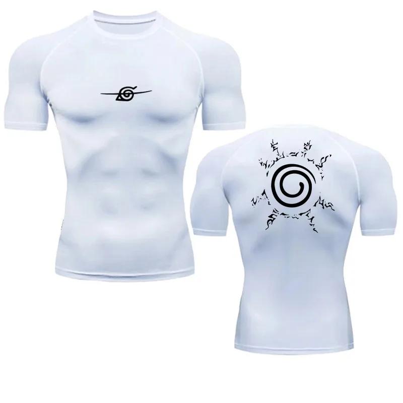 Camisas de compression masculinas anime esporte secagem rápida ginásio t-shirts fitness topos t verã