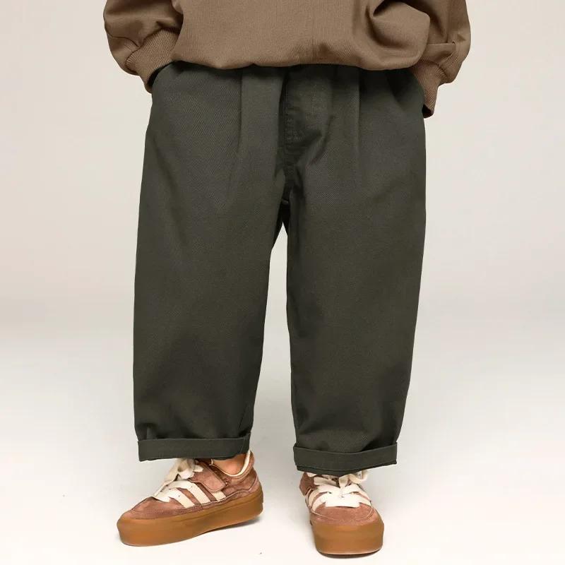 Pantalons de printemps pour enfants, style coréen, couleur unie, pantalons décontractés pour garçons