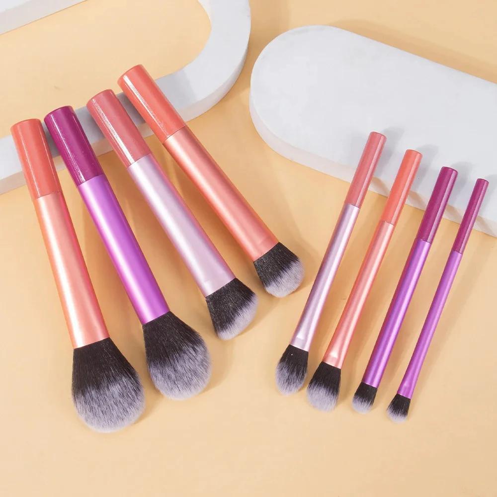 Kit de pinceaux de maquillage doux 8 pièces pinceaux de maquillage en cheveux synthétiques fond de t