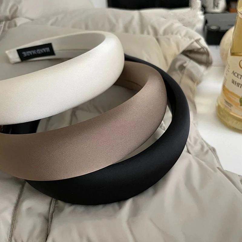 Bandeau de sauna en éponge de satin rétro pour femmes, document solide, tempérament français élégant