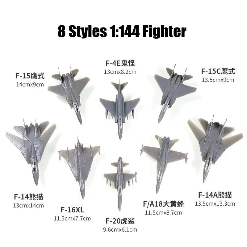 Modèle de chasseur assemblé 1/144, modèle de Simulation militaire F-14 F-15 F/A-18