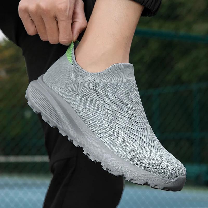 Chaussures de marche homme antidérapantes respirantes - Baskets sport été mode large pied