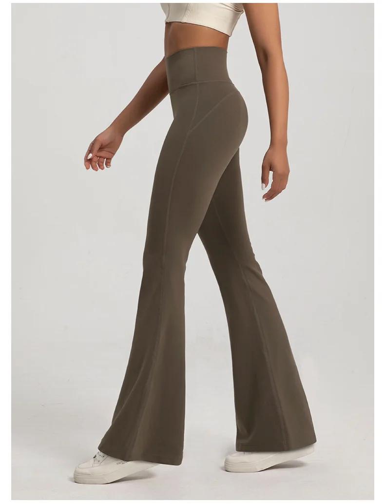 Nu taille haute cintrée hanche levage Fitness exercice élastique cloche bas pantalon femmes décontra