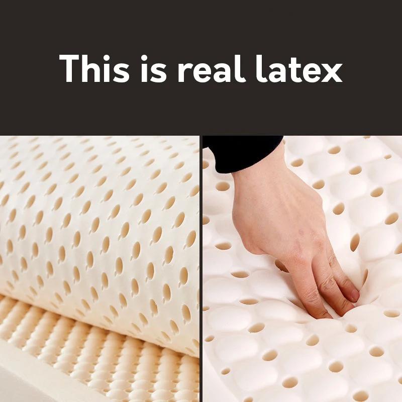 Matelas en latex 100% naturel thaïlandais avec housse, coussin en caoutchouc pur, solution stock, vi