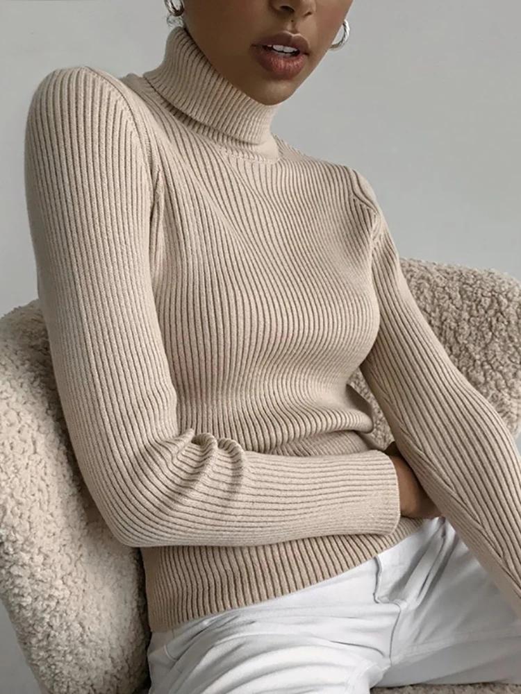 Pulls en cachemire doux tricotés à col roulé pour femme – Collection Automne Hiver 2026