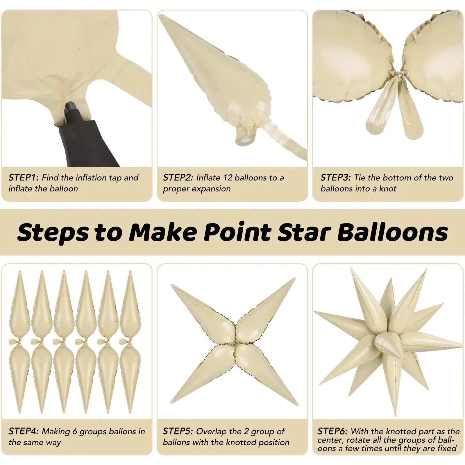 6/12 pièces noir argent coloré gouttelette d'eau ballon Explosion étoile feuille ballons pour annive