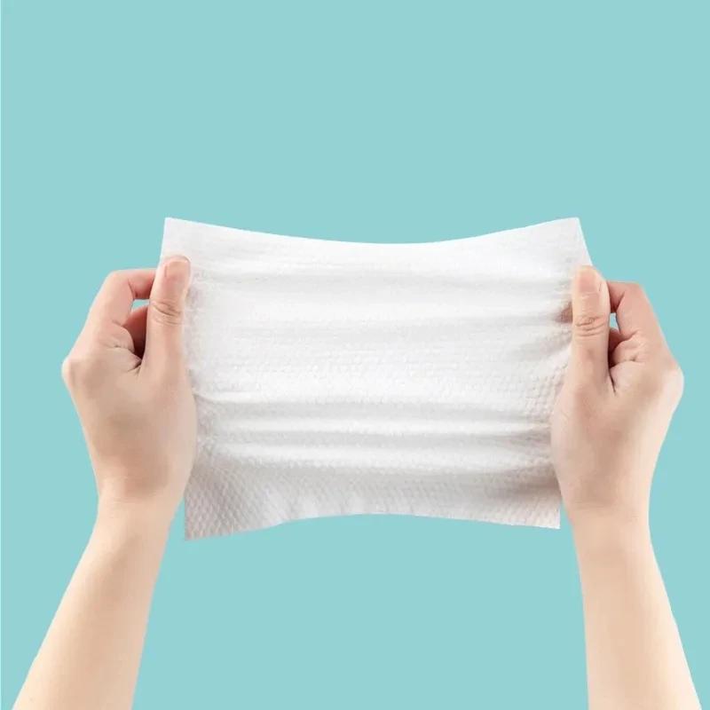 Serviette jetable épaisse 100% coton pour le visage, 100 pièces, lingettes démaquillantes douces, ne