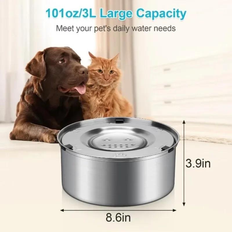 Bol flottant en acier inoxydable pour chien 1L 3L, distributeur d'eau anti-éclaboussures sans dévers