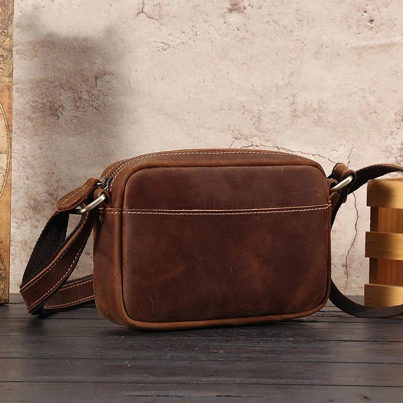 Crazy Horse – sac messager en cuir pour hommes et femmes, sac à bandoulière pour téléphone portable