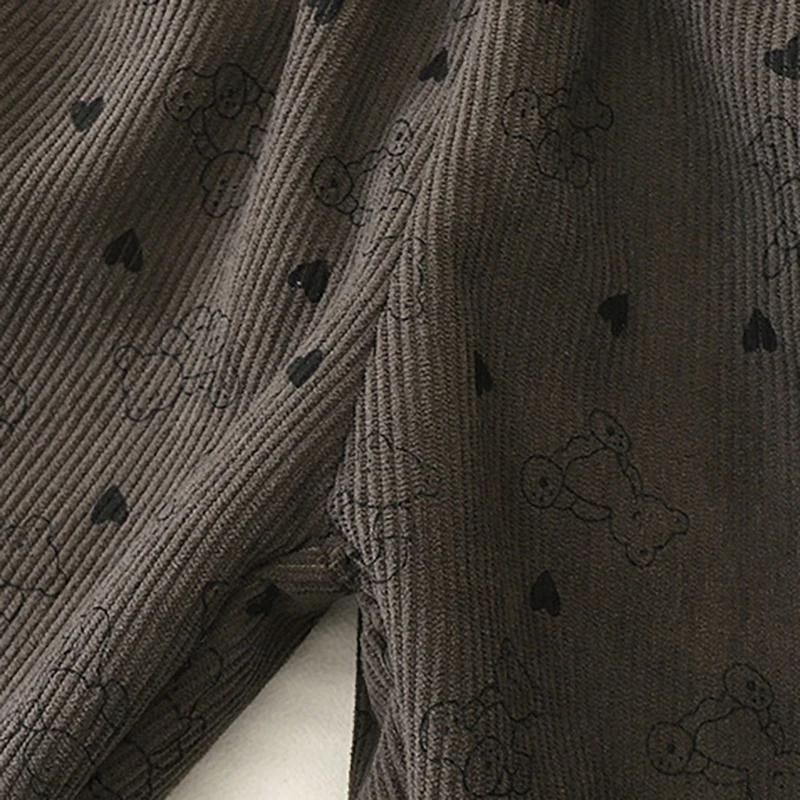 Pantalon unisexe doublé polaire pour enfants, collection Printemps 2026, motif rétro à pois, pour ga