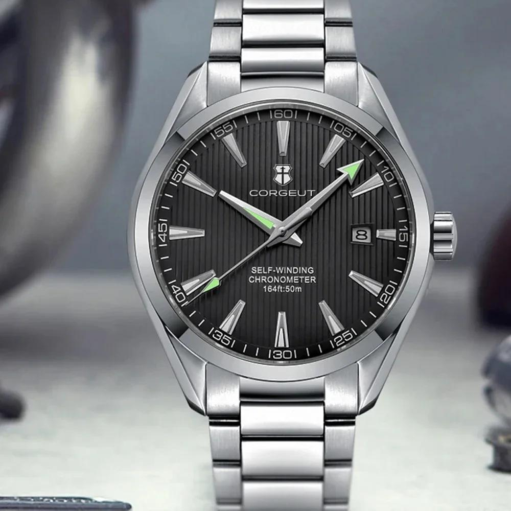 Corgeut 41mm luxe NH35 Movt homme Sport horloge automatique Relogio Masculino mécanique montre-brace