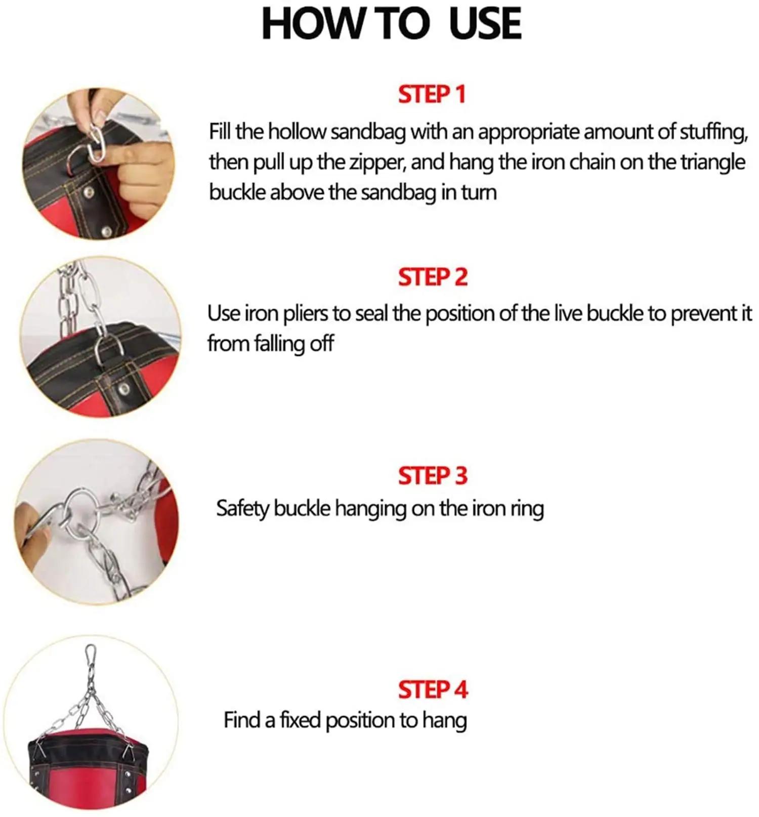 Sac de sable de boxe professionnel non rempli avec accessoires de confrontation, sac de frappe, MMA,