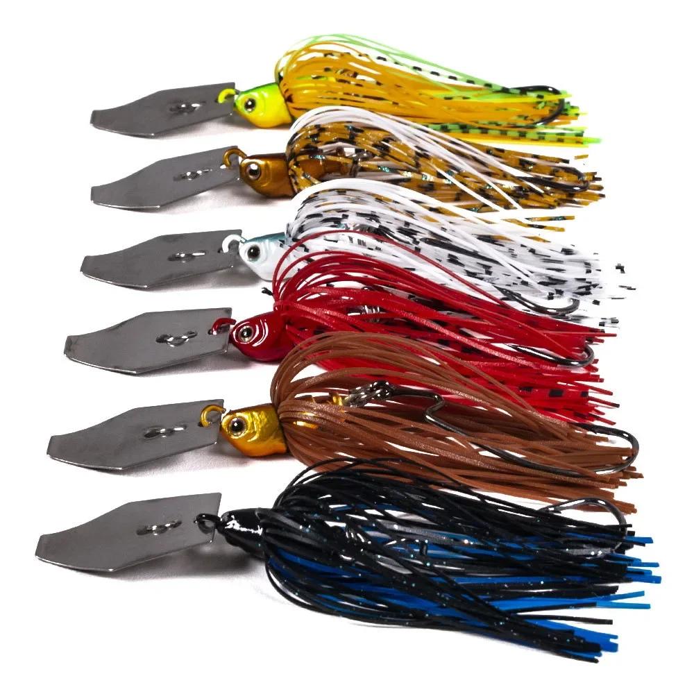 Leurre métallique avec jupe en caoutchouc, appât Él, wobJeff, buzzbait, jigging, cuillère spinner po