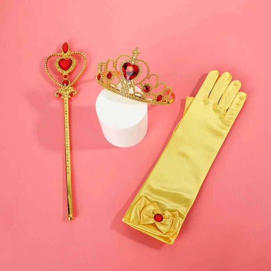 Princesse filles Belle neige blanche fête faveurs cadeaux ensemble couronne sceptre baguette collier