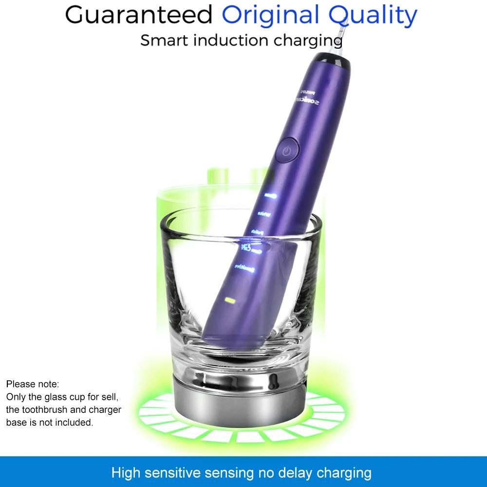 Tasse en verre de chargement de remplacement pour brosse à dents électrique Philips Sonicare HX9382 