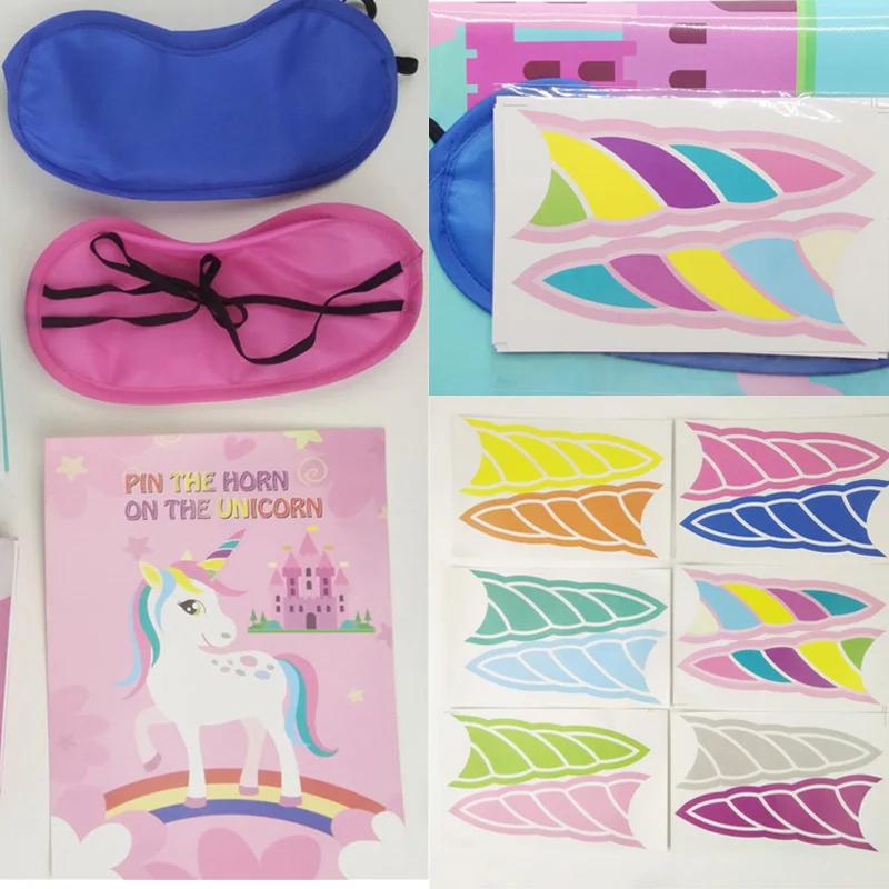 Fournitures de décoration de fête licorne pour enfants mignons, ensemble de jeu de broches de licorn