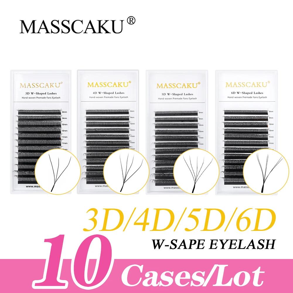 MASSCAKU 10 étuis floraison automatique forme W Bloom 6D8D Extensions de cils Premium Super conforta