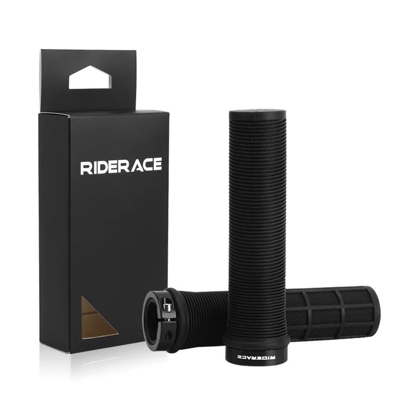 RIDERACE poignées de vélo verrouillage sur VTT poignée de barre couverture TPR caoutchouc antichoc a
