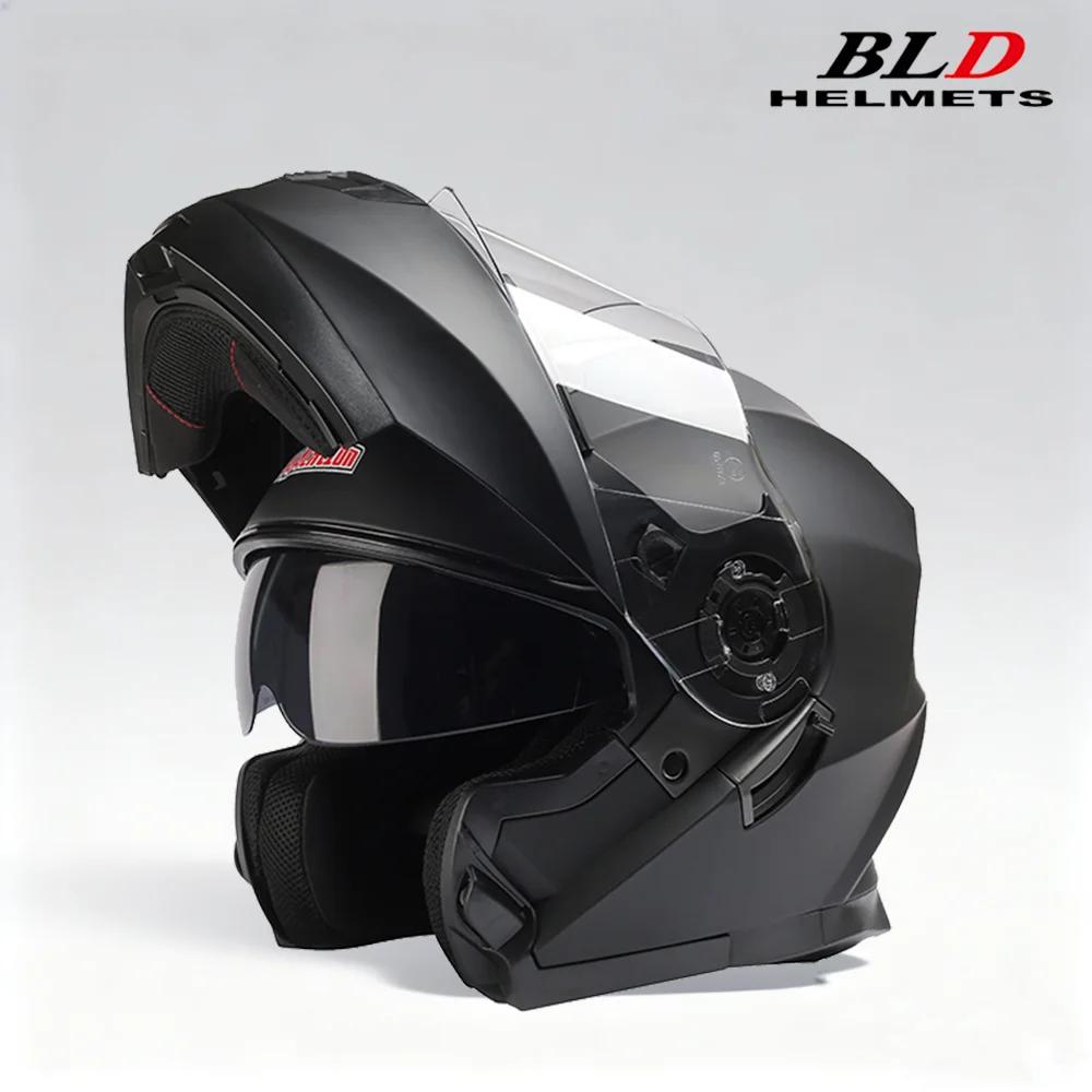 Casque de moto avec lentille solaire intérieure, casque de vélo, rabattable, modulaire, puzzles de m