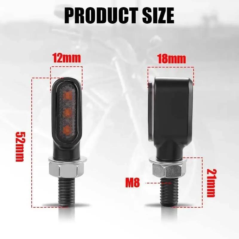 8mm Mini Led Moto clignotant lampe indicateurs clignotant Moto Led pour Honda Yamaha Kawasaki café R