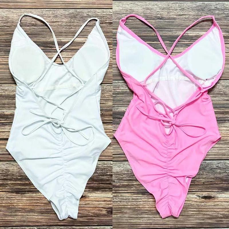 S-3XL rose imprimé équipe mariée maillot de bain une pièce Sexy rembourré Squad femmes maillots de b