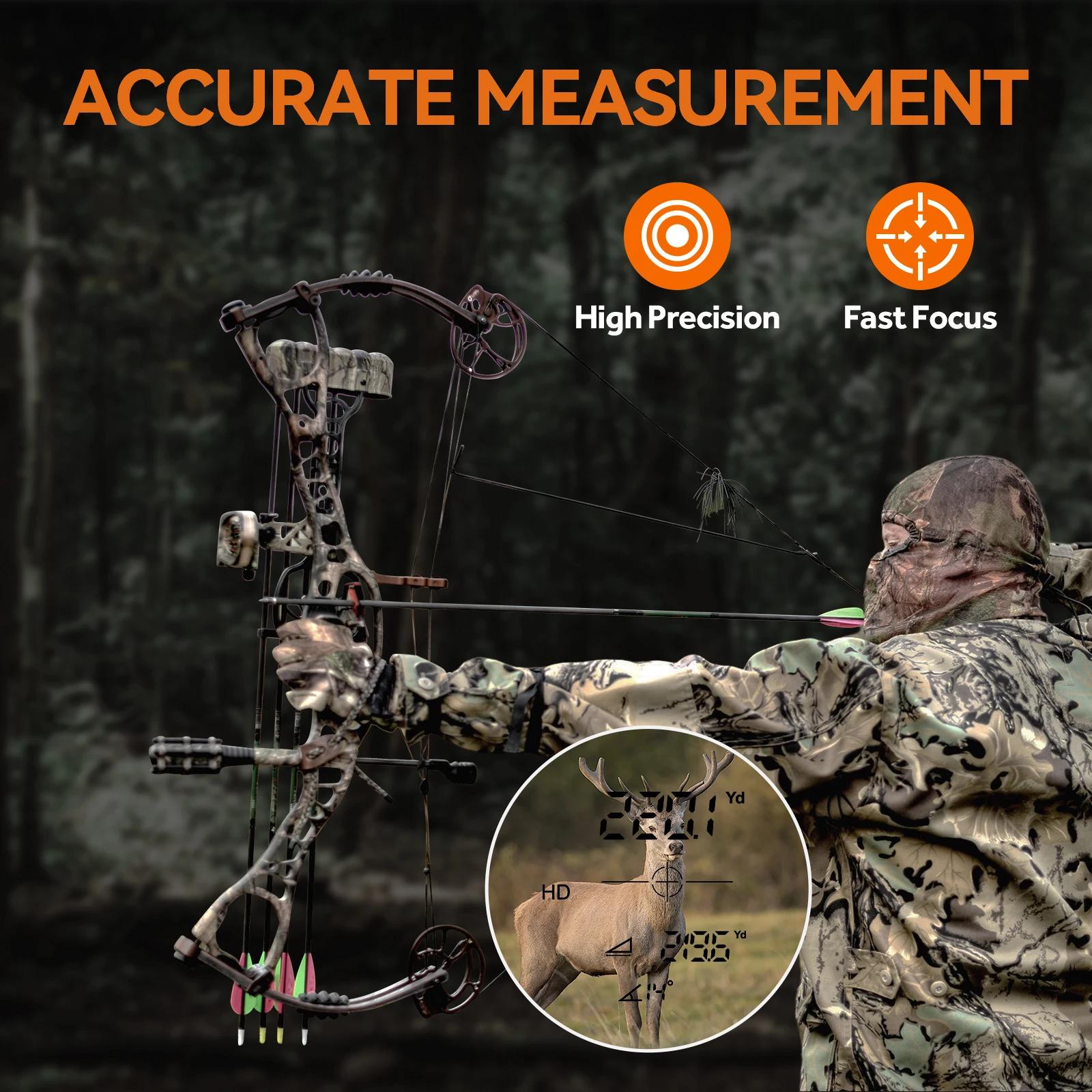 Télémètre MiLESEEY 7 °   Télémètre laser Big Field 656Yd pour la chasse, avec mode de mesure par la 