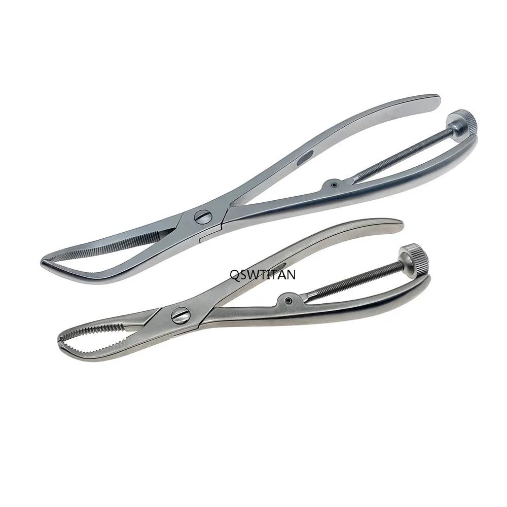 Pince de réduction osseuse supérieure/inférieure, mâchoires dentelées, instruments orthopédiques vét