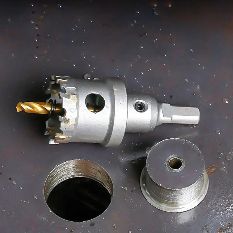 Scie cloche TCT, coupe-trou à pointe en carbure avec foret pilote plaqué titane pour métal, acier in